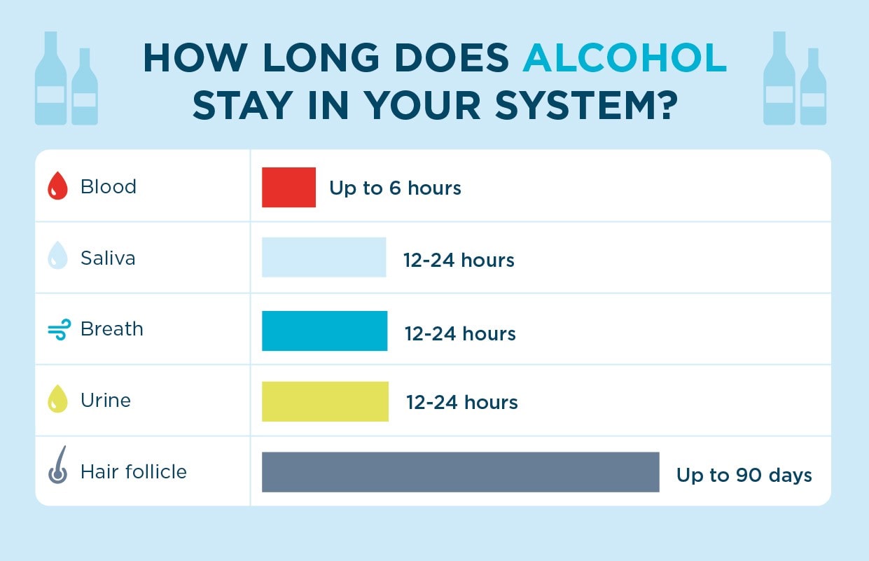 how long does alcohol stay in your system table